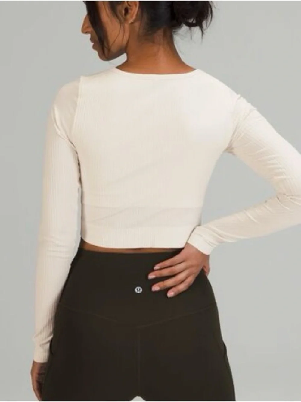 Lululemon Ebb to Street Long Sleeve Shirt Natural Ivory Size 4